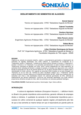 AEMS DESLINTAMENTO DE SEMENTES DE ALGOD&Atilde;O