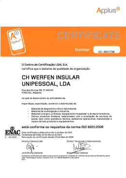 CH WEHFEN INSULAFl UNIPESSOAL, LDA