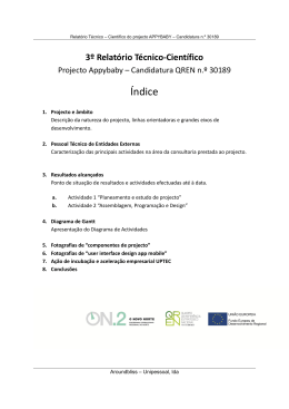 3&ordm; Relat&oacute;rio T&eacute;cnico-Cient&iacute;fico