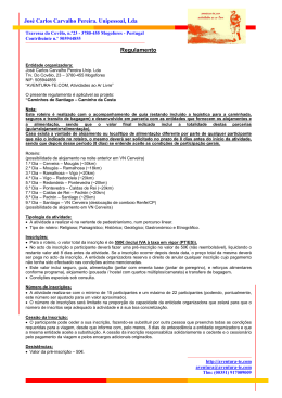 Jos&eacute; Carlos Carvalho Pereira. Unipessoal, Lda Regulamento