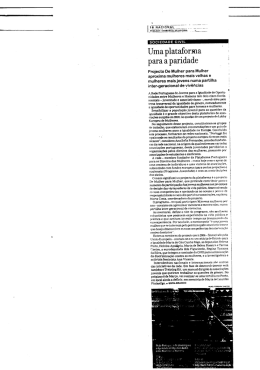 Uma plataforma para a paridade - Rede Portuguesa de Jovens para