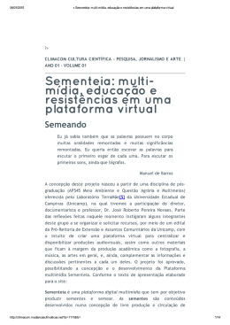 Sementeia: multi-m&iacute;dia... uma plataforma virtual