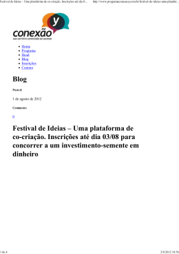 Festival de Ideias &ndash; Uma plataforma de co