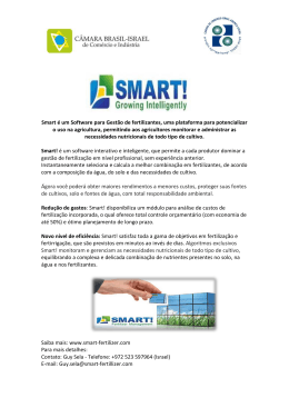 Smart é um Software para Gestão de fertilizantes, uma plataforma