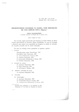 DROSOFILIDEOS COLHIDOS NA BAHIA, COM DESCRICAO DE