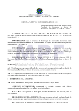 PORTARIA PR-RR N&ordm; 063 DE 30 DE SETEMBRO DE 2011