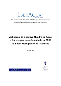 Aplica&ccedil;&atilde;o da Directiva-Quadro da &Aacute;gua e Conven&ccedil;&atilde;o Luso