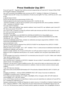 Prova Vestibular Usp 2011
