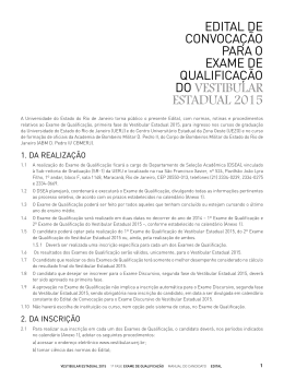 Edital - Vestibular UERJ