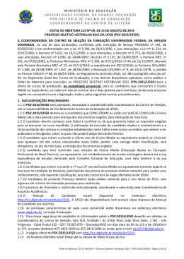 Edital - Centro de Sele&ccedil;&atilde;o