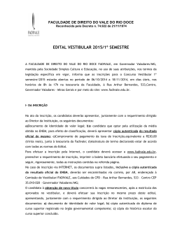 EDITAL VESTIBULAR 2015/1º SEMESTRE