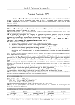 Edital do Vestibular 2015