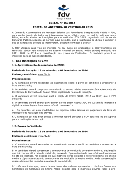 EDITAL DE ABERTURA DO VEST 2015 - FDV