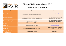 8º FatorSIM Pré-Vestibular 2015 Calendário