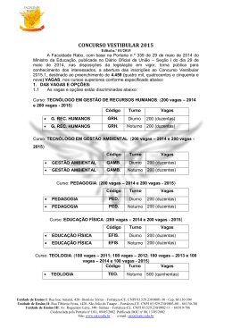 CONCURSO VESTIBULAR 2015