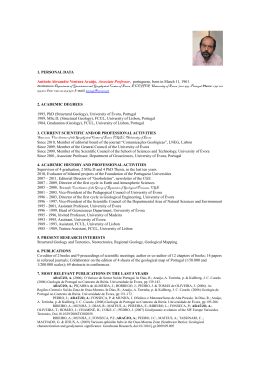 Curriculum Vitae - Centro de Geofísica de Évora