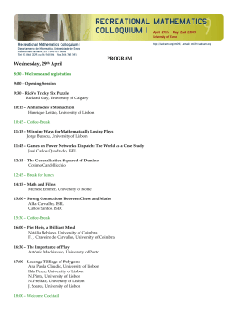 PROGRAM Wednesday, 29th April