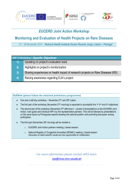 EUCERD Joint Action Workshop Monitoring and