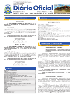 Di&aacute;rio Oficial do Estado - Governo do Estado do Tocantins