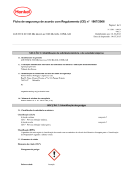 Ficha de seguran&ccedil;a de acordo com Regulamento (CE) n&deg; 1907/2006