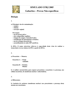 SIMULADO UFRJ 2005 Gabaritos &ndash; Provas N&atilde;o