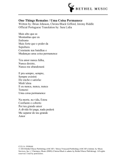 One Things Remains / Uma Coisa Permanece