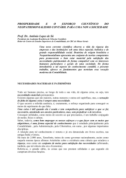prosperidade e o esfor&ccedil;o cient&iacute;fico do neopatrimonialismo