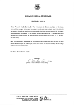CÂMARA MUNICIPAL DE RIO MAIOR EDITAL N.° 36/2014