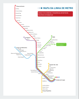un MAPA DA LINHA DE METRO
