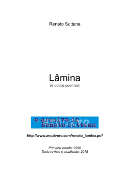 L&acirc;mina (e outros poemas) - O Arquivo de Renato Suttana