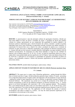 efeitos da aplica&ccedil;&atilde;o da vinha&ccedil;a sobre a pastagem de panicum