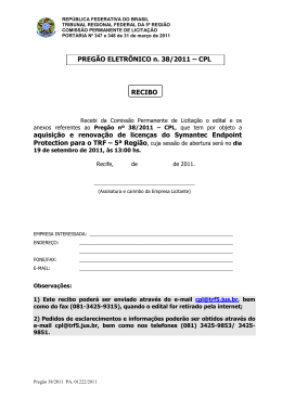 Edital pregao 38-2011 - Tribunal Regional Federal da 5&ordf; Regi&atilde;o