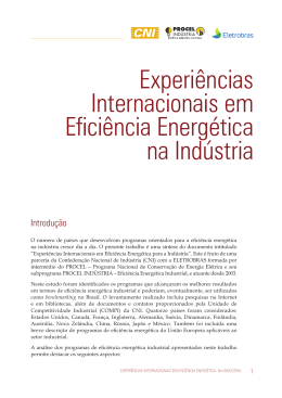 Experi&ecirc;ncias Internacionais em Efici&ecirc;ncia