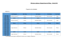 descarregue o programa das oficinas de ver&atilde;o 2014