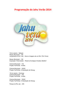 Programa&ccedil;&atilde;o do Jahu Ver&atilde;o 2014