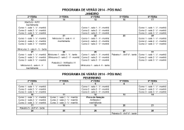 programa de ver&atilde;o 2014 - p&oacute;s mac janeiro programa de