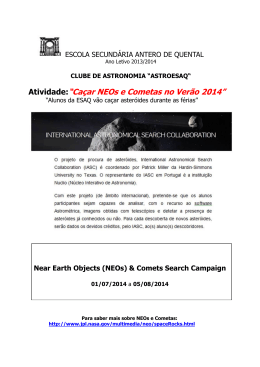 Atividade:“Caçar NEOs e Cometas no Verão 2014”