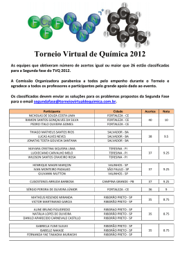 1&ordm; Fase - Torneio Virtual de Qu&iacute;mica