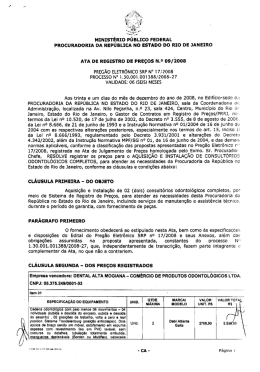 Ata de Registro de Pre&ccedil;os - Procuradoria da Rep&uacute;blica no Rio de