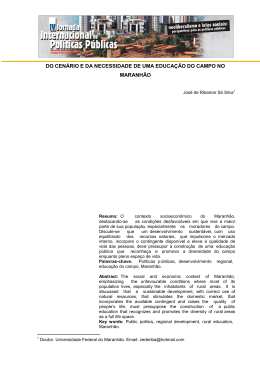 do cen&aacute;rio e da necessidade de uma educa&ccedil;&atilde;o do campo no