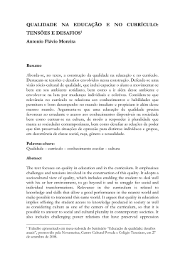QUALIDADE NA EDUCA&Ccedil;&Atilde;O E NO CURR&Iacute;CULO
