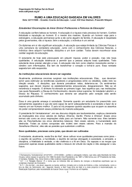 rumo a uma educa&ccedil;&atilde;o baseada em valores