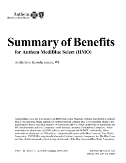 Summary of Benefits for Anthem MediBlue Select (HMO) v_028