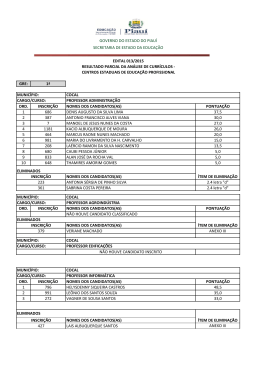 (RESULTADO PARCIAL EDITAL 013-2015 - VERS\303O