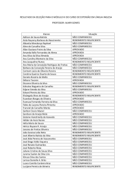 RESULTADO DA SELE&Ccedil;&Atilde;O PARA O M&Oacute;DULO III DO CURSO DE