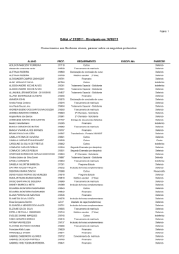 Edital n&ordm; 21/2011 - Divulgado em 16/05/11