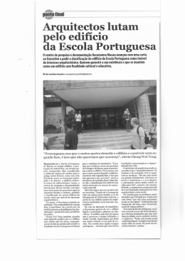 Arquitectos lutam elo edifício a Escola Portuguesa