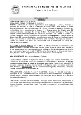 PREFEITURA DO MUNIC&Iacute;PIO DE VALINHOS
