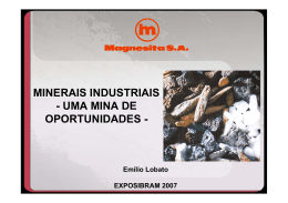 “Minerais Industriais, uma mina de oportunidades” – (Emílio