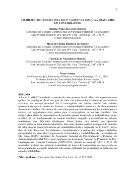 VALOR JUSTO: O IMPACTO DA LEI N&ordm; 11.638/07 NA